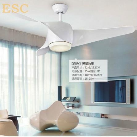 modern style ceiling fan with LED light white and red color 2
