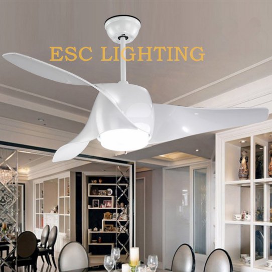 modern style ceiling fan with LED light white and red color 5