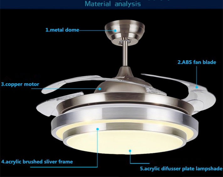 modern home decorative simple style ceiling fan with lamp 2