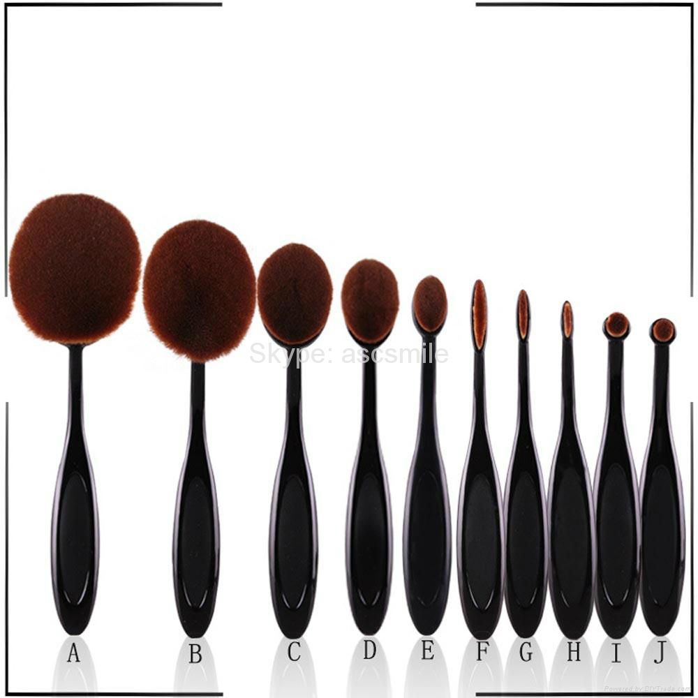 New Arrivals 10 pcs/set Toothbrush Shape Makeup Brush Soft Oval Brush 2
