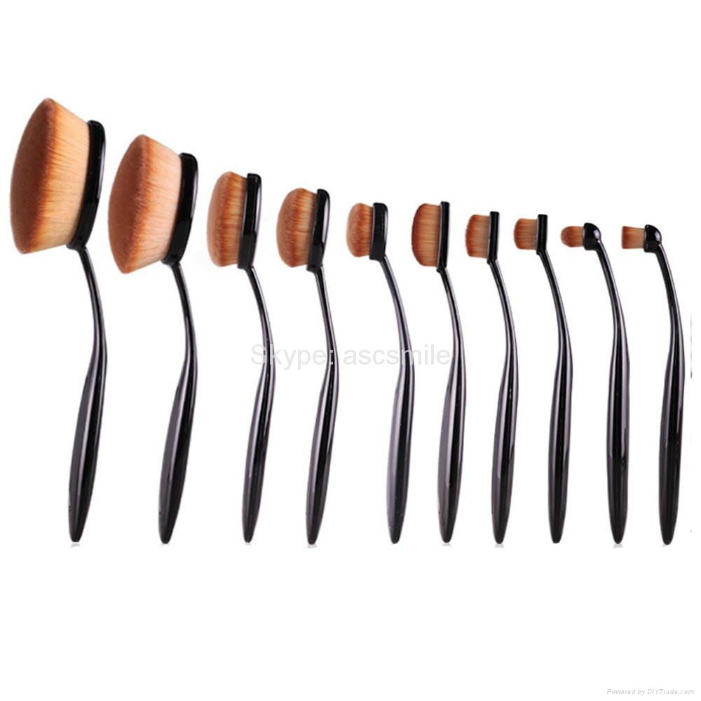 New Arrivals 10 pcs/set Toothbrush Shape Makeup Brush Soft Oval Brush 3