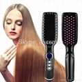 Anti Scald Black LED Hair Straightener Brush With Dual Voltage 1