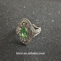 Green and white zircon jewelry silver