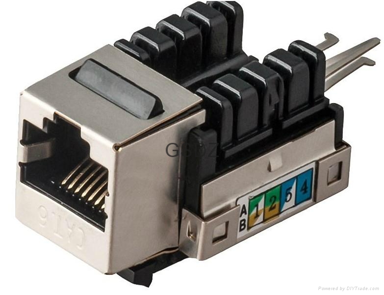 FTP 90Degree Cat6 Cat5e Keystone Jack SK610385 GS (China