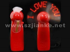 Promotional LED Light Flashing Message Mini Fan with Logo Printed (3509)