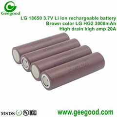 Original LG HG2 INR18650HG2 3000mAh 20A high capacity high amp 18650 battery