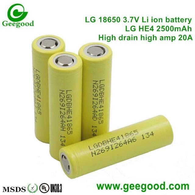 LG 18650 HE2 HE4 2500mAh 20A 18650 high amp Power battery cells