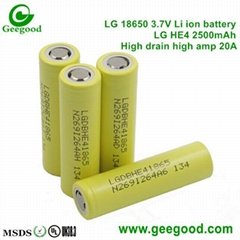 LG 18650 2500mAh 20A動力電池電芯 現貨