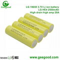 LG 18650 HE2 HE4 2500mAh 20A 18650 high amp Power battery cells 2