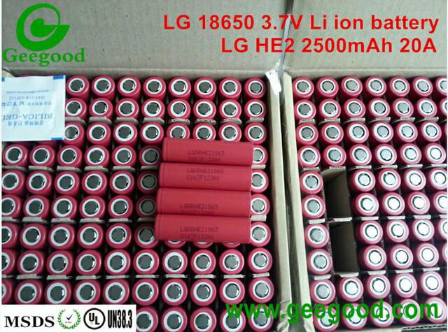 LG 18650 HE2 HE4 2500mAh 20A18650 Li ion power battery 3