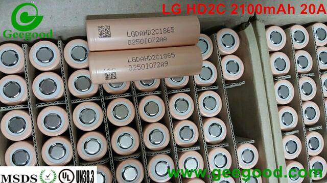 Original LG HD2 HD2C 200mAh 2100mAh 20A 25A High amp 18650 Vape E-cig battery 3