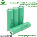 Samsung 18650 battery 18650 25R 25RM 2500mAh 20A high amp battery 3