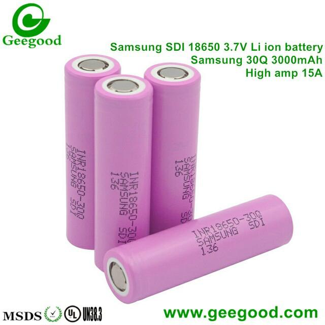 Samsung 18650 30Q 3000mAh 15A INR18650-30Q18650 power battery 3