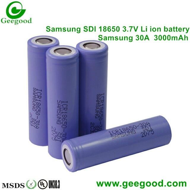 Samsung 30A 30B 30Q 3000mAh 15A 3.7V high amp 18650 battery  2
