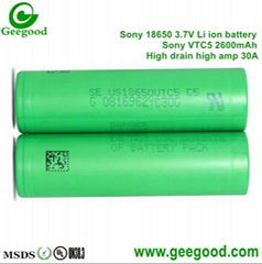 Sony Murata 18650 VTC4 VTC5 VTC6 2100mAh 2600mAh 3120mAh 30A high power battery