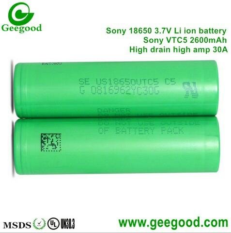 Sony MURATA 18650 VTC5 VTC5A 2600mAh 30A high amp Sony VTC battery