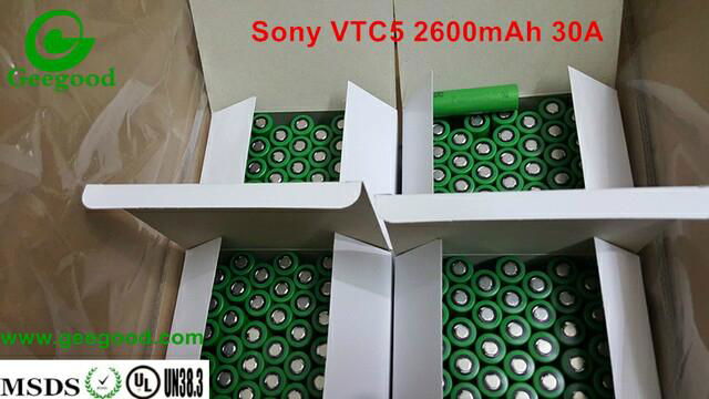 Sony MURATA 18650 VTC5 VTC5A 2600mAh 30A high amp Sony VTC battery 2