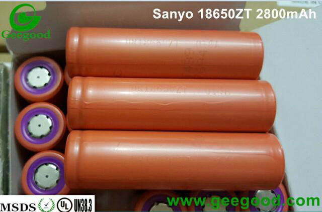 Sanyo 18650ZY 18650ZT 18650ZTA 18650BF 18650GA 2600mAh 3000mAh  3400mAh 3500mAh 