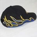 Flame embroidery baseball hat  100%