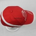 Embroidery logo baseball hat red and white cotton twill 