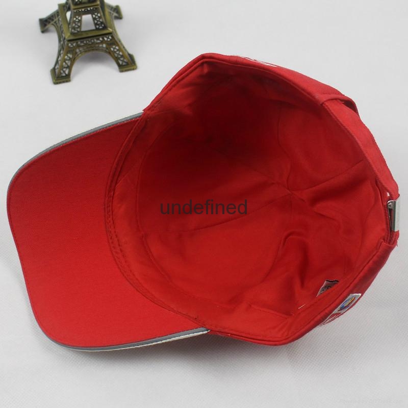 Embroidery logo baseball hat red and white cotton twill A0004 (China