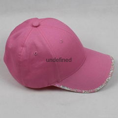 Pink cotton baseball hat blank promotional cap 