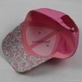 Pink cotton baseball hat blank promotional cap  4