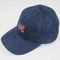 Red and Navy blue baseball hat Suede cloth with soft nap fabric 2