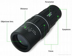 Dual Focus 16x52 Handheld Zoom Monocular