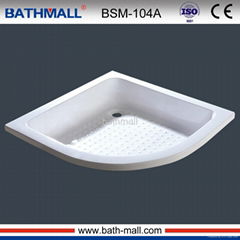 China corner shape drop in acrylic shower tray for shower room