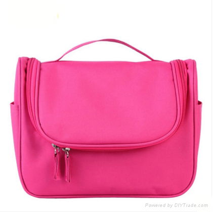 pure pink oem customized  folding  toiletry wash bag 