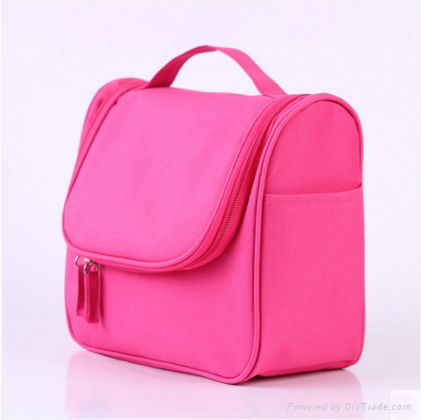 pure pink oem customized  folding  toiletry wash bag  3