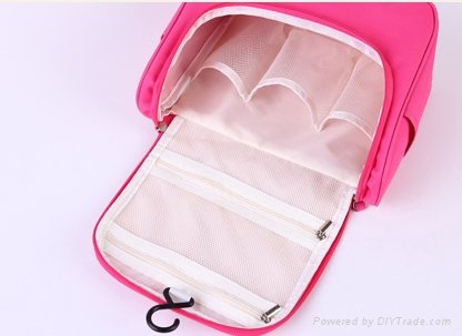 pure pink oem customized  folding  toiletry wash bag  4