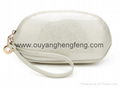 patent leather semi-circle  fashion clutch  cosmetic bag for woman 