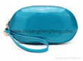 patent leather semi-circle  fashion clutch  cosmetic bag for woman  2