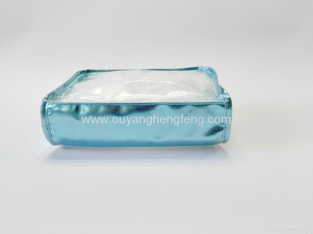 clear pvc double zip big capacity  cosmetic bag