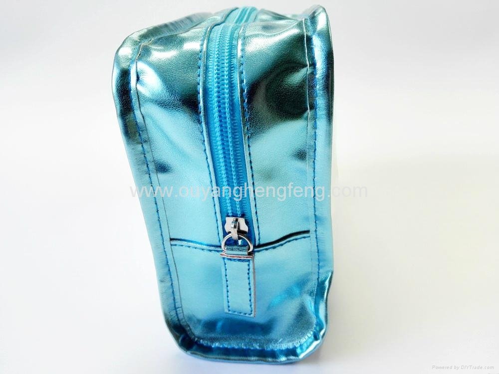 clear pvc double zip big capacity  cosmetic bag 4