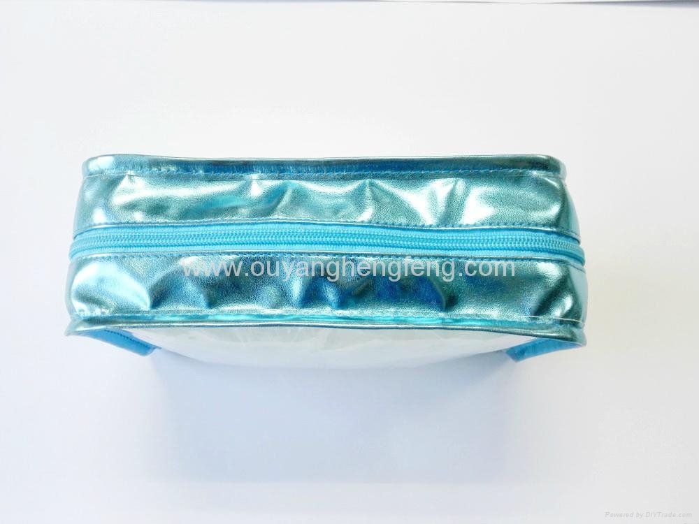 clear pvc double zip big capacity  cosmetic bag 5