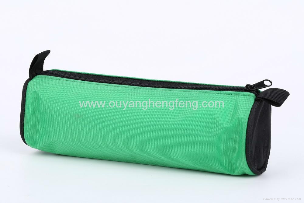 pure green cylinder pencil nylon bag case 013 OEM/ODM (China