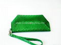 pure green straw made cute small hand clutch bag  3