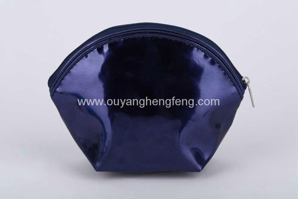 plain dark purple fanshaped large capacity cosmetic bag  1