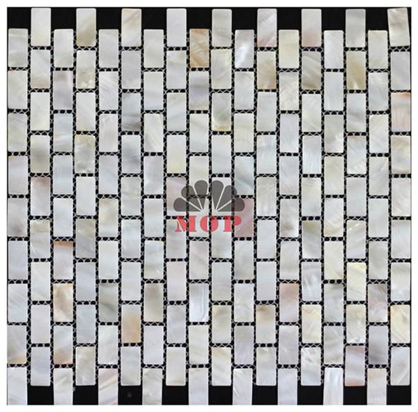 Brick mother of pearl shell wall tile mosaic