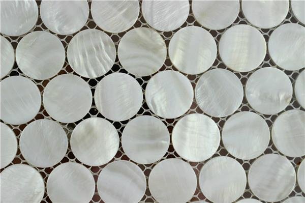 Polished Circle shell mosaic table top villa 3