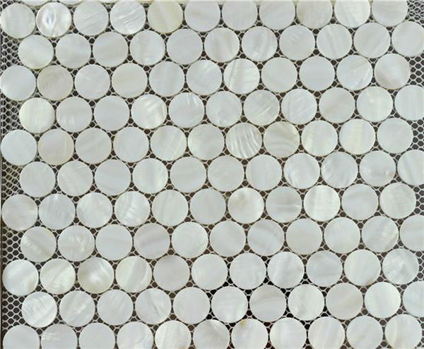 Polished Circle shell mosaic table top villa