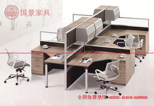 廠家直銷國景（gokeng）四人位屏風辦公桌    