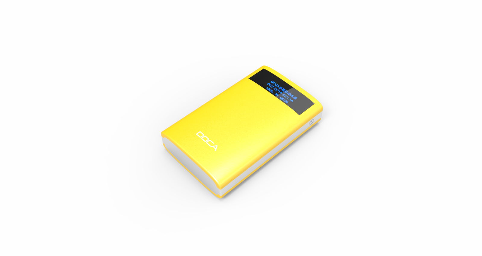 	DOCA D563 10000mah power bank showing time and Alarm function