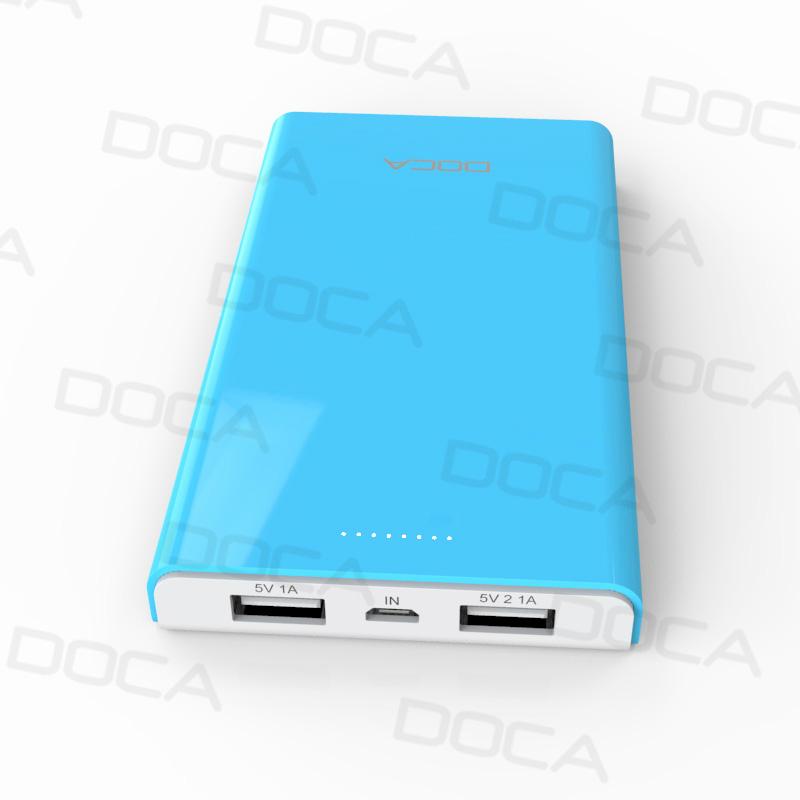 	DOCA D605 6500mAh ultra thin dual USB power bank 3