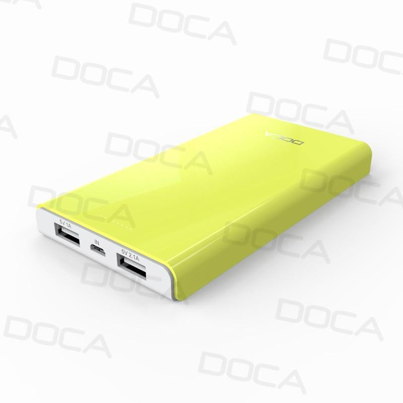 	DOCA D605 6500mAh ultra thin dual USB power bank 2