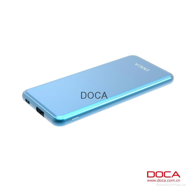 Hot sale Ultra slim DOCA D606 power bank 5000mAh 2