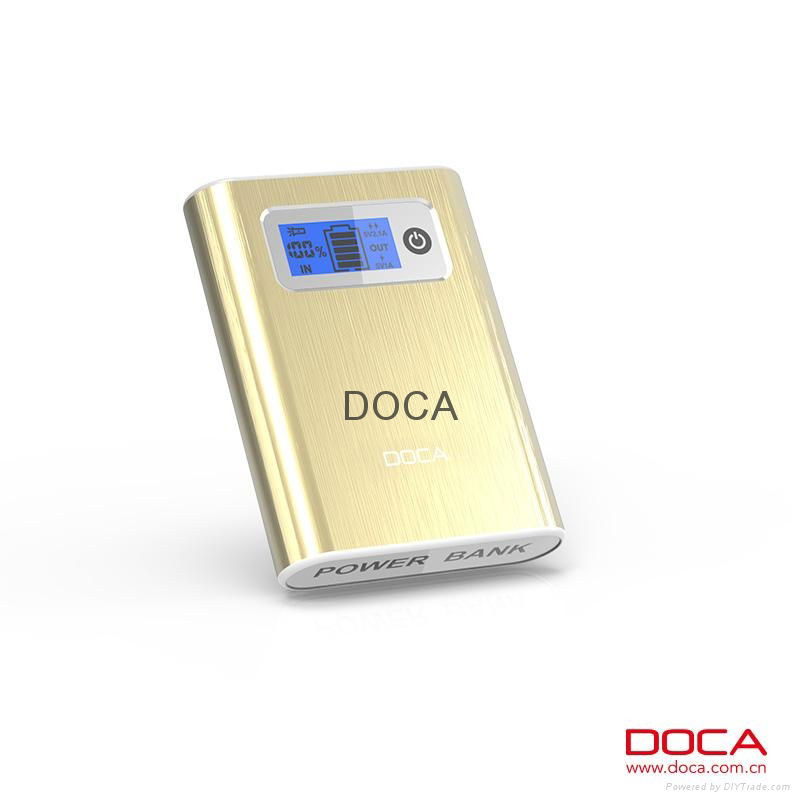 DOCA D568 Hot selling 2 usb portable 10400mah power bank 3